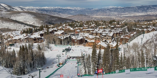 A general view of the Deer Valley Resort ski slopes.