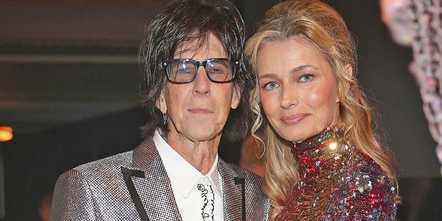Ric Ocasek of The Cars and Paulina Porizkova attend 33rd Annual Rock &amp; Roll Hall of Fame Induction Ceremony at Public Auditorium on April 14, 2018, in Cleveland, Ohio.  A month after The Cars' induction, Porizkova announced she and Ocasek had split a year earlier.