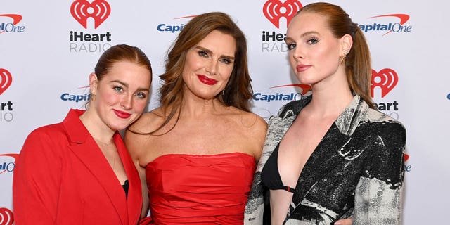 Brooke Shields revealed she had postpartum depression after the birth of her daughter Rowan, left. She also shares Grier, right, with husband Chris Henchy.