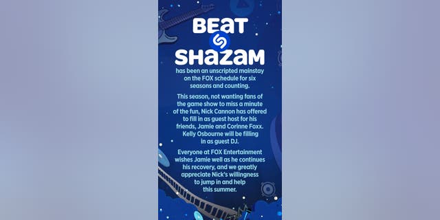 The show "Beat Shazam's" instagram account shared who will fill in for Jamie Foxx