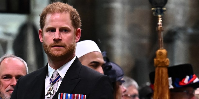 Prince Harry, Duke of Sussex, is seen at King Charles IIIs coronation
