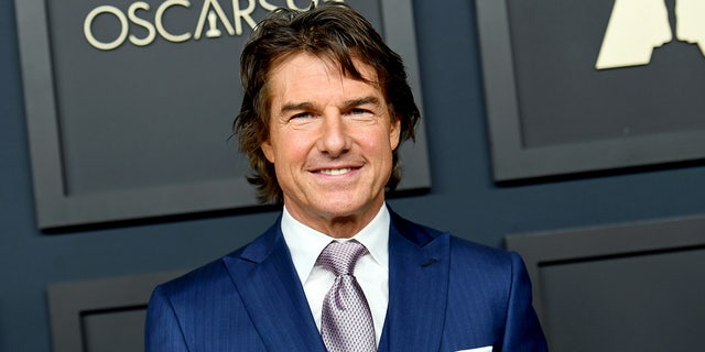 Tom Cruise sports a blue suit at the Oscars nominees luncheon