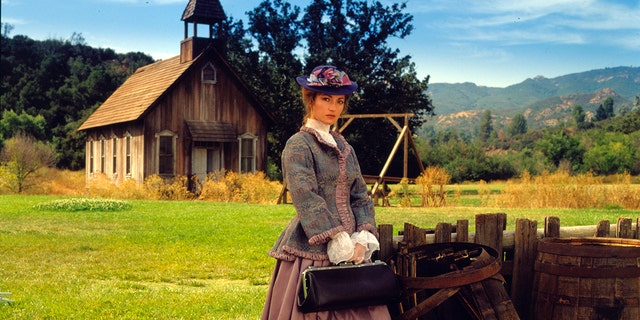 Jane Seymour in costume as Dr. Quinn