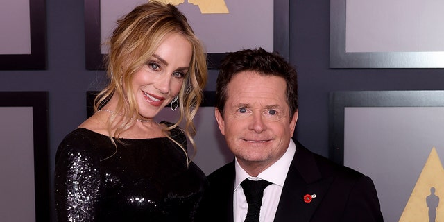 Michael J. Fox and Tracy Pollan at the Oscars