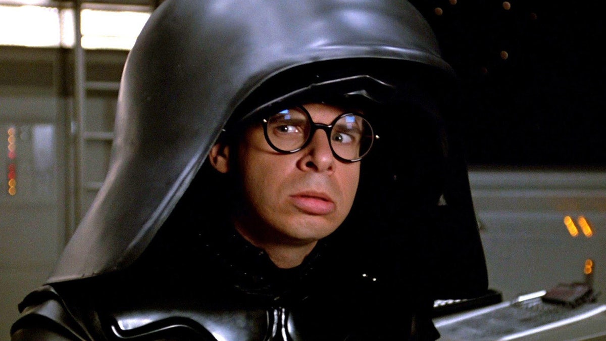Rick Moranis in character as Dark Helmet in Spaceballs