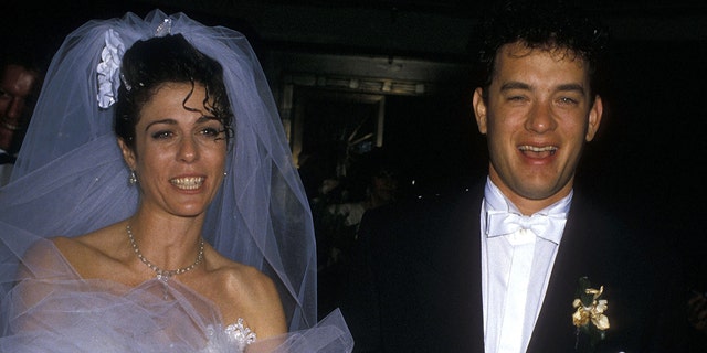 Rita Wilson and Tom Hanks on their wedding day