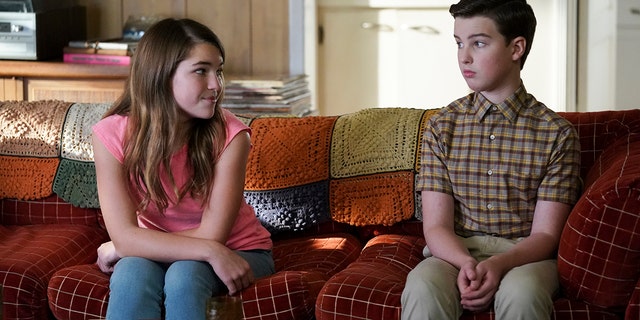 Raegan Revord and Iain Armitage play twin siblings Missy and Sheldon Cooper on CBS's "Young Sheldon."