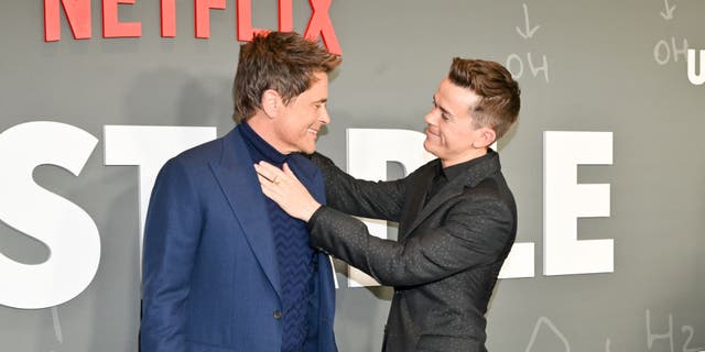 Rob Lowe, left, shared that it’s an "unbelievable" experience working with his son John Owen Lowe.