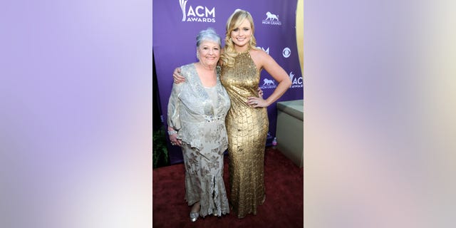 Miranda Lambert in a gown with her grandma