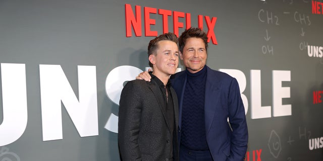 Rob Lowe, right, told Fox News Digital why he did not want his son John Owen Lowe to work in Hollywood.