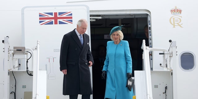 King Charles III and Camilla arrive at Berlin Brandenburg Airport on Wednesday.