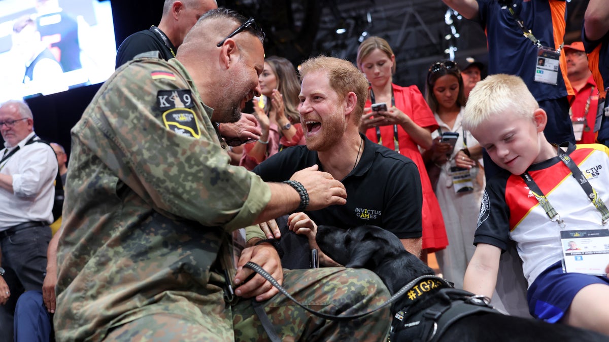 Prince Harry with veterans