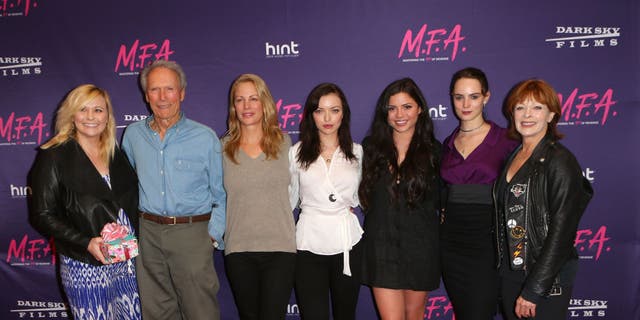 clint eastwood with frances fisher and daughters