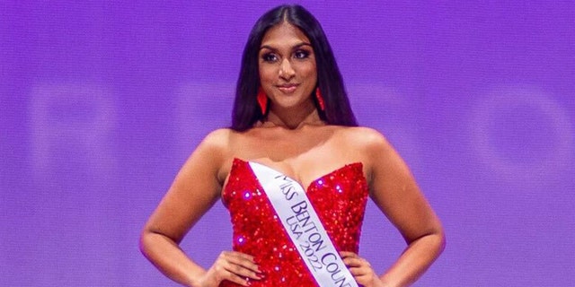 Manju Bangalore competing in a pageant