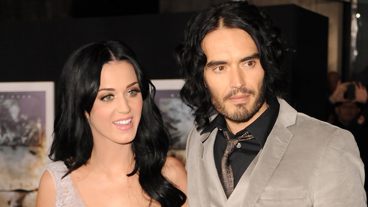 Katy Perry and Russell Brand on a red carpet