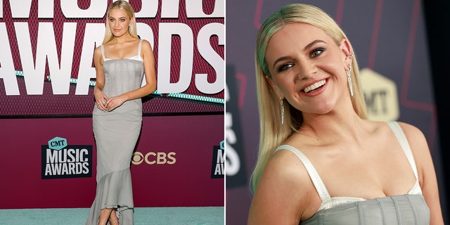 Kelsea Ballerini walked the red carpet at the 2023 CMT Awards, which she is co-hosting with Kane Brown.