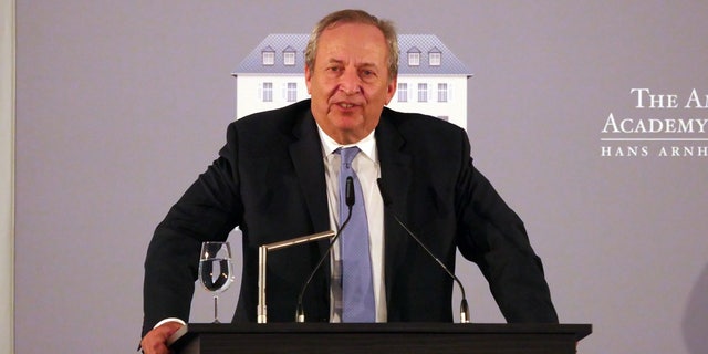 Larry Summers speaking in Germany in 2017 photo