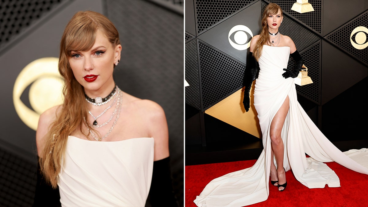 Taylor Swift wears white at the Grammys