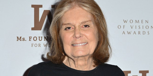 Gloria Steinem wears black blouse on red carpet for awards