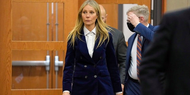 On verdict day, Gwyneth Paltrow wore a Ralph Lauren top with a blue blazer from the designer label.