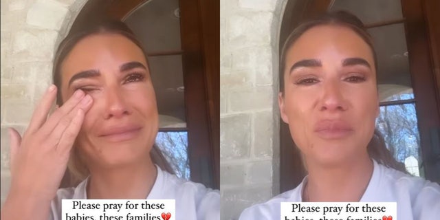 Jessie James Decker cries on Instagram as she asks for prayers for her community.