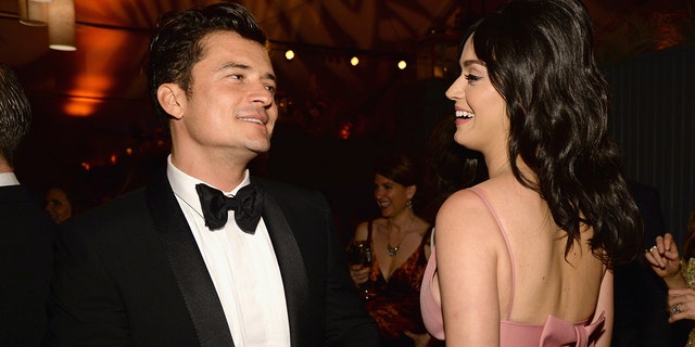 Orlando Bloom and Katy Perry laughing