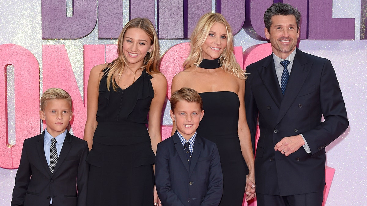 Patrick Dempsey and his family at the Bridget Jones premiere