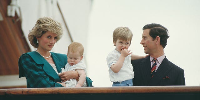 Prince Charles and Diana, Princess of Wales with their sons William and Harry