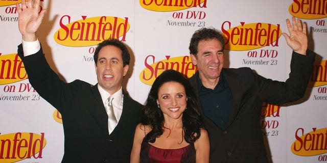 Jerry Seinfeld, Julia Louis-Dreyfus and Michael Richards